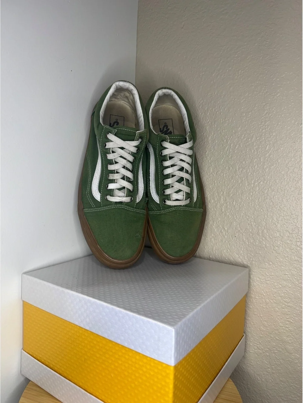 Vans Old Skool Green Gum Sole Men’s Size 10 Canvas Skate Shoes Used No Box